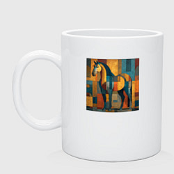 Кружка керамическая Египетская лошадь, цвет: белый