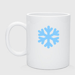Кружка керамическая Снежинка голубая, цвет: белый