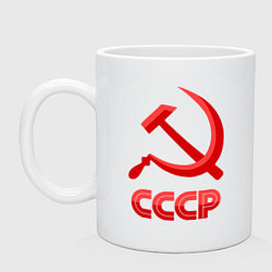 Кружка керамическая СССР Логотип, цвет: белый