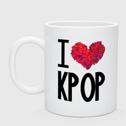 Кружка керамическая I love kpop, цвет: белый