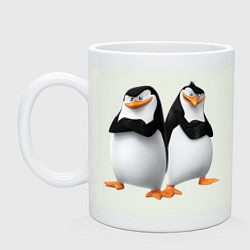 Кружка керамическая Пингвины Мадагаскара, цвет: фосфор