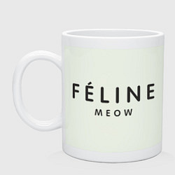 Кружка керамическая Feline Meow, цвет: фосфор