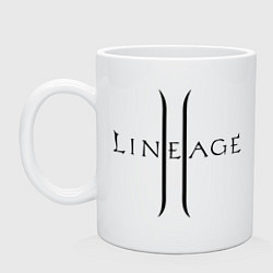 Кружка керамическая Lineage logo, цвет: белый