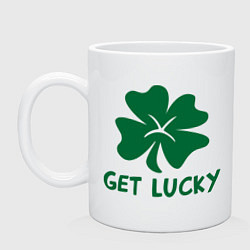 Кружка керамическая Get lucky, цвет: белый