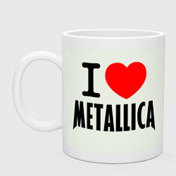 Кружка керамическая I love Metallica, цвет: фосфор