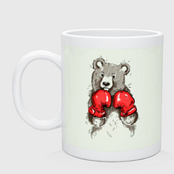 Кружка керамическая Bear Boxing, цвет: фосфор