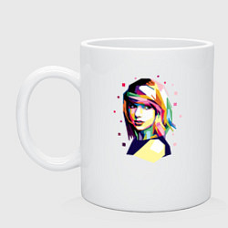 Кружка керамическая Taylor Swift Art, цвет: белый