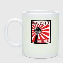 Кружка керамическая Make coffee not war, цвет: фосфор