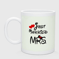 Кружка керамическая Just married Mrs, цвет: фосфор