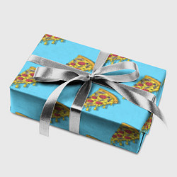 Бумага для упаковки Пицца паттерн на голубом, цвет: 3D-принт — фото 2