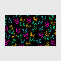 Бумага для упаковки НЕОНОВЫЕ КОТИКИ NEON FACES CATS, цвет: 3D-принт