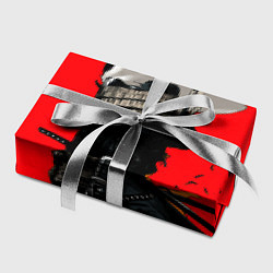 Бумага для упаковки Самурай сёгун на красном фоне, цвет: 3D-принт — фото 2