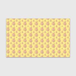 Бумага для упаковки Розовые пионы на желтом фоне