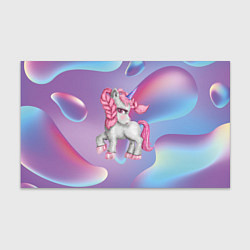 Бумага для упаковки Розовый единорог на абстрактном фоне, цвет: 3D-принт