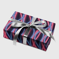 Бумага для упаковки Неоновые волны Розовый и голубой на темном фоне, цвет: 3D-принт — фото 2