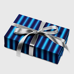 Бумага для упаковки Неоновый свет Голубые и синие вертикальные полосы, цвет: 3D-принт — фото 2