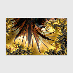 Бумага для упаковки Черный с золотым фрактал Абстракция