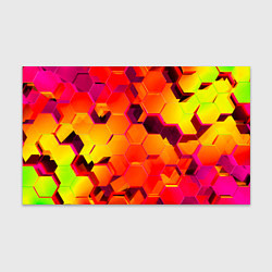 Бумага для упаковки НЕОНОВЫЕ ГРАДИЕНТНЫЕ 3D гексаэдры, цвет: 3D-принт