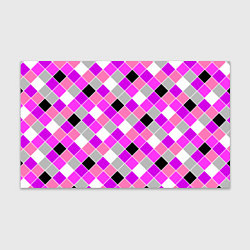 Бумага для упаковки Розовый черный узор в клетку, цвет: 3D-принт