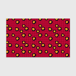 Бумага для упаковки Черно-желтые пятна на красном клетчатом фоне, цвет: 3D-принт