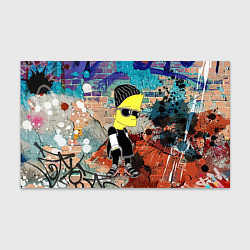 Бумага для упаковки Барт Симпсон в тёмных очках на фоне граффити, цвет: 3D-принт