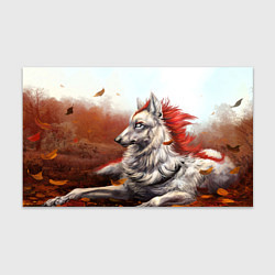 Бумага для упаковки Арт - волк с рыжей гривой