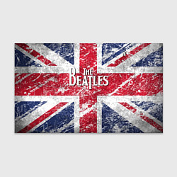 Бумага для упаковки The Beatles - лого на фоне флага Великобритании