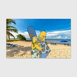 Бумага для упаковки Гомер Симпсон танцует с Мардж на пляже