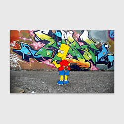 Бумага для упаковки Хулиган Барт Симпсон на фоне стены с граффити