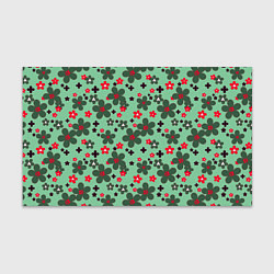 Бумага для упаковки Красно-зеленый цветочный узор ретро