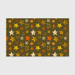 Бумага для упаковки Желто-оранжевые звезды на зелнгом фоне