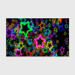 Бумага для упаковки Большие неоновые звезды, цвет: 3D-принт