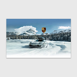 Бумага для упаковки Porsche on a mountain winter road, цвет: 3D-принт