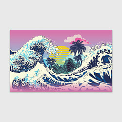 Бумага для упаковки Штормовые океанские волны и пальмы, цвет: 3D-принт