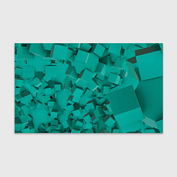 Бумага для упаковки Абстрактные сине-зелёные кубы