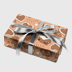 Бумага для упаковки Новогодний паттерн с печеньем, цвет: 3D-принт — фото 2