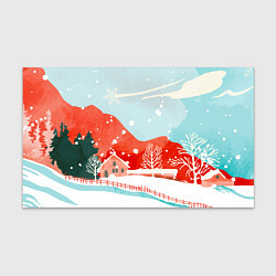 Бумага для упаковки Зимние новогодние горы, цвет: 3D-принт