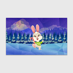 Бумага для упаковки Новогодний зайчик в лесу, цвет: 3D-принт