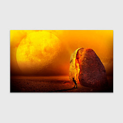 Бумага для упаковки Оранжевый космос и луна, цвет: 3D-принт