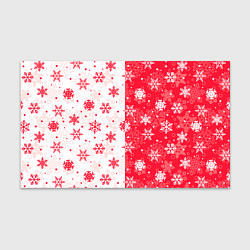 Бумага для упаковки Снежинки красно-белые, цвет: 3D-принт