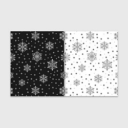 Бумага для упаковки Рождественские снежинки на черно-белом фоне