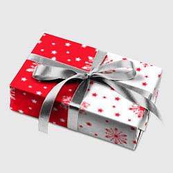Бумага для упаковки Рождественские снежинки на красно-белом фоне, цвет: 3D-принт — фото 2