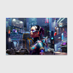 Бумага для упаковки Cyberpunk - brave girl - neural network