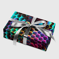 Бумага для упаковки Неон и соты, цвет: 3D-принт — фото 2