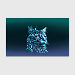 Бумага для упаковки Неоновый кот: фиолетовые и бирюзовые линии, цвет: 3D-принт