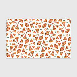 Бумага для упаковки Кусочки пиццы - паттерн на белом