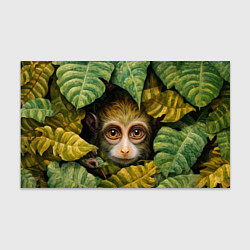Бумага для упаковки Маленькая обезьянка в листьях