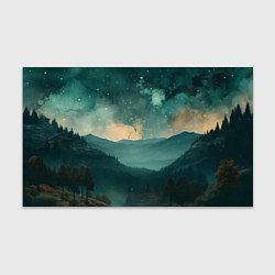 Бумага для упаковки Космическая ночь в горах, цвет: 3D-принт