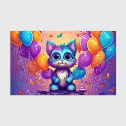 Бумага для упаковки Котик с воздушными шариками, цвет: 3D-принт