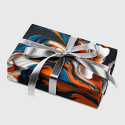 Бумага для упаковки Акриловые краски - оранжевые, цвет: 3D-принт — фото 2